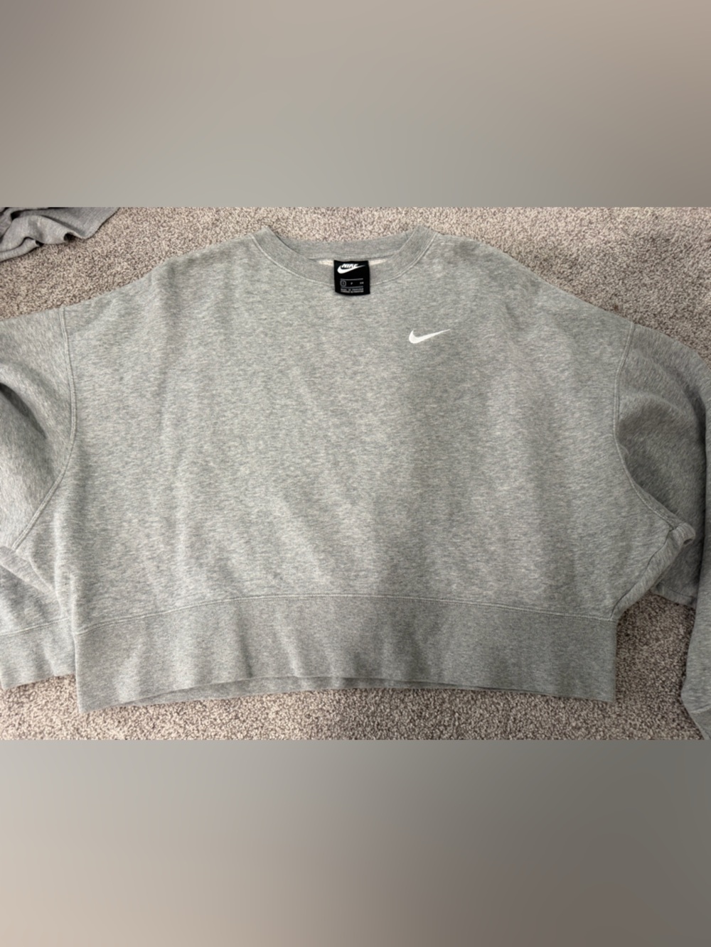 Nike Gray Crewneck Sweatshirt with White Swoosh